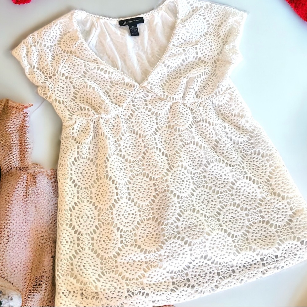 Pretty White Sundress. Crochet and fully lined. Pool. Beach. Swimsuit cover-up🤍 - Picture 10 of 16